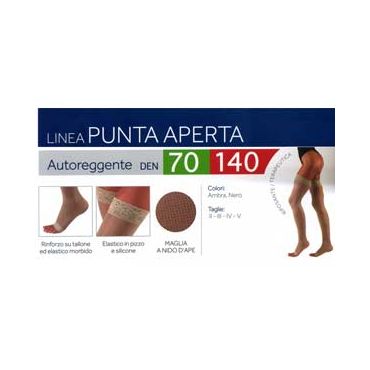 Calza linea Punta aperta 70 den autoreggente colore nero