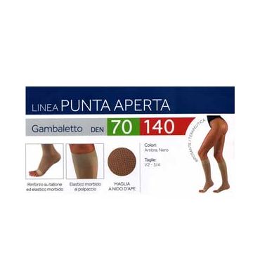 Calza linea Punta aperta 70 den gambaletto colore nero