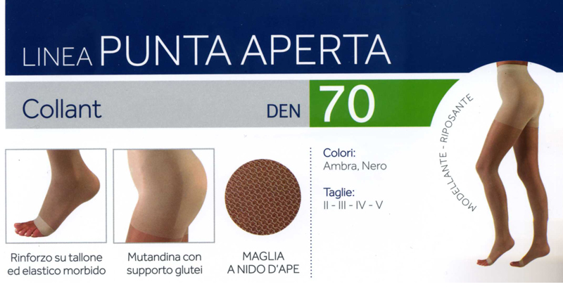 Calze linea punta aperta collant